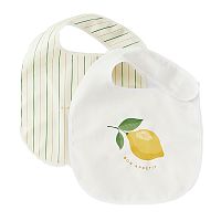 Нагрудный фартук на липучке 2 штуки Happy Baby 16018 stripes and lemon