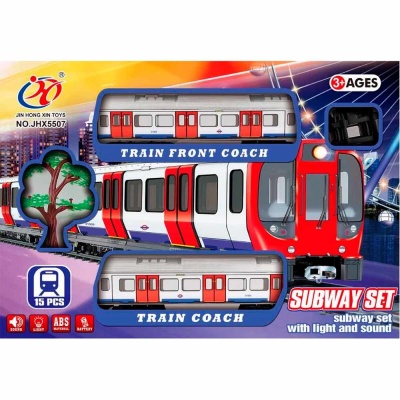 Железная дорога Сабвэй на батарейках звук свет JHX5507 4