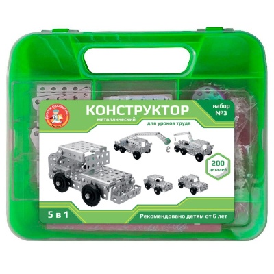 Конструктор металлический набор №3 200 элементов Десятое королевство ТриЦ 02456
