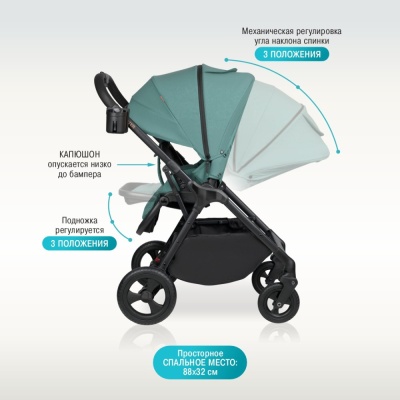 Детская прогулочная коляска Aimile Aster AS-002 Green 04 Детская прогулочная коляска Aimile Aster AS-002 Green 04