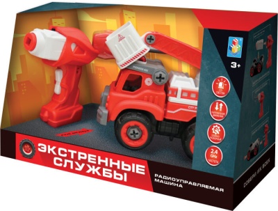 Машинка Пожарный подъемник на радиоуправлении 1toy Т16964