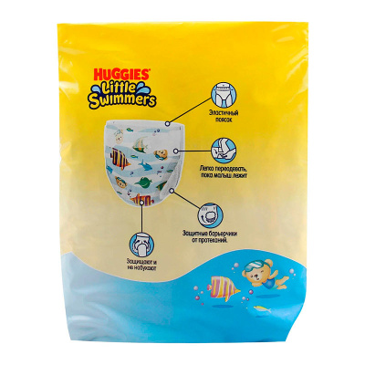 Подгузники-трусики для плаванья Little Swimmers 2-3 14 штук Huggies 9403640 3