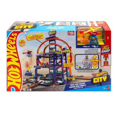 Автотрек Гараж Hot Wheels City Мега Mattel JBM74