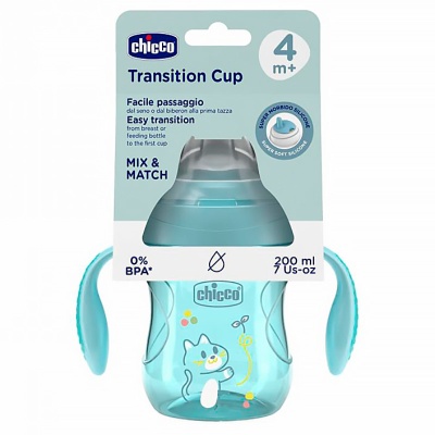 Поильник Transition Cup от 4 месяцев голубой Chicco 8058664180608 5