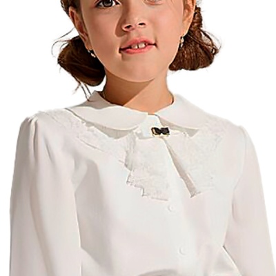 Блузка школьная для девочки Deloras С64301 молочная 3
