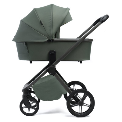 Коляска 2 в 1 Peppy Monaco Plus Oliva Green рама серая 02