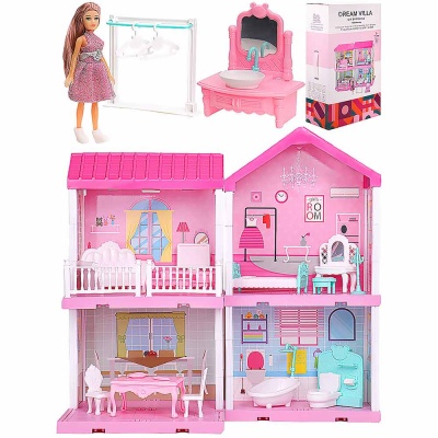 Домик для кукол Вилла с куклой 15 см Наша игрушка 2009411 2