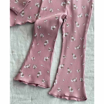 Костюм лапша в цветочек размер 80-86 Mimilav пудровый 3