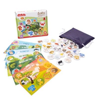 Лото с деревянными фишками Кто где живет? Baby Toys Десятое Королевство 04925