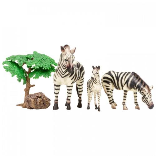Набор фигурок Мир диких животных Семья зебр Masai Mara MM201-009