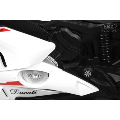 Детский электромотоцикл RiverToys М777БХ белый
