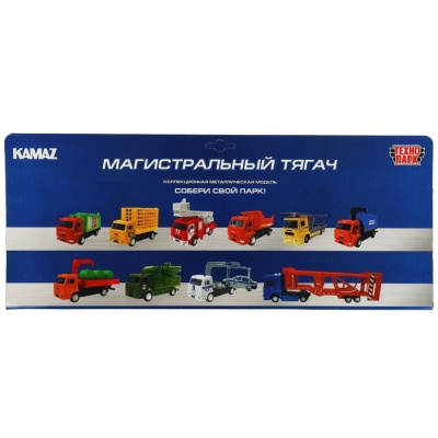 Металлическая машинка КамАЗ Магистральный тягач Технопарк KAMAZCARGO-37SL-RD