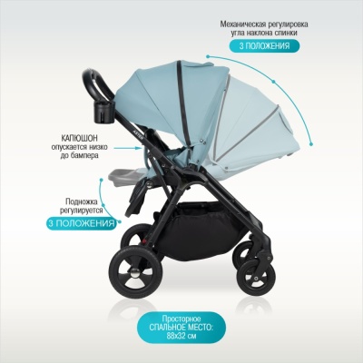 Детская прогулочная коляска Aimile Aster AS-004 Aquagreen 04 Детская прогулочная коляска Aimile Aster AS-004 Aquagreen 04