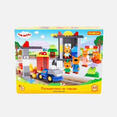 Конструктор Три кота Путешествие на поезде 88 элементов Полесье 94937 4