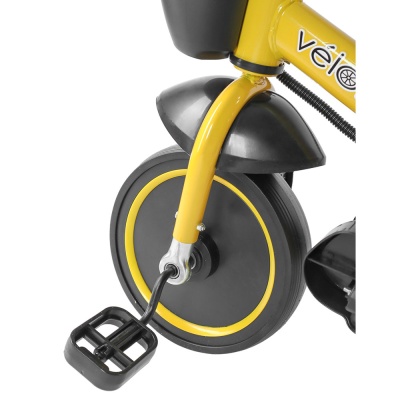 Велосипед трёхколесный с ручкой Плутон для малышей Рыжий кот ВЛ-0614 желтый 5