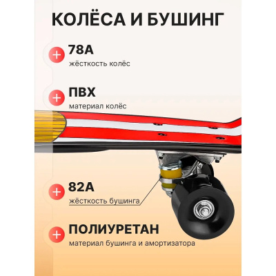 Скейтборд-пенниборд U-Turn Картошка фри СКБ-3401 чёрный 04