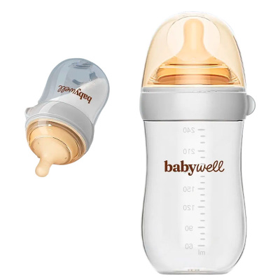 Бутылочка для кормления из стекла BabyWel 12064 серый 2