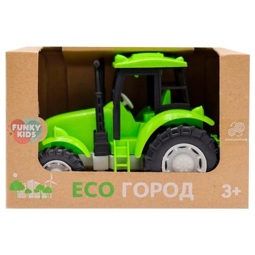 Эко игрушка Трактор с фрикционным механизмом 16 см Funky Toys FT0416333-3 зеленый фото 2