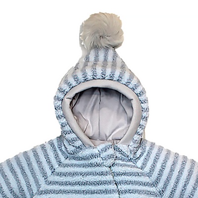 Комбинезон для мальчика и девочки Полосатик на синтепоне Балуша ш974/2 серо голубой 2