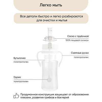 Поильник непроливайка с трубочкой Paomma PDB112 3