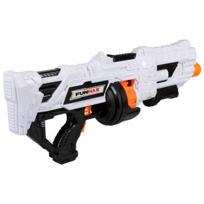 Бластер FunMax А74 электрический с барабаном 12 выстрелов 36 снарядов 1TOY Т24251 2