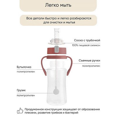 Поильник непроливайка с трубочкой Paomma 16 PDB104 3