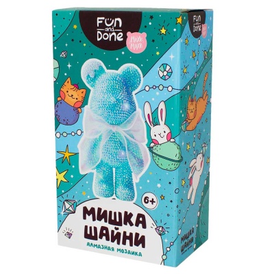 Алмазная мозаика Мишка Шайни Fun and Done Наша игрушка MM77021 бирюзовый