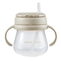 Поильник для кормления с трубочкой и ручками 250 мл Happy Baby 14012 olive
