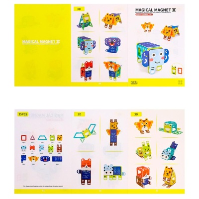 Конструктор магнитный Животные 35 деталей Рыжий кот 2313671