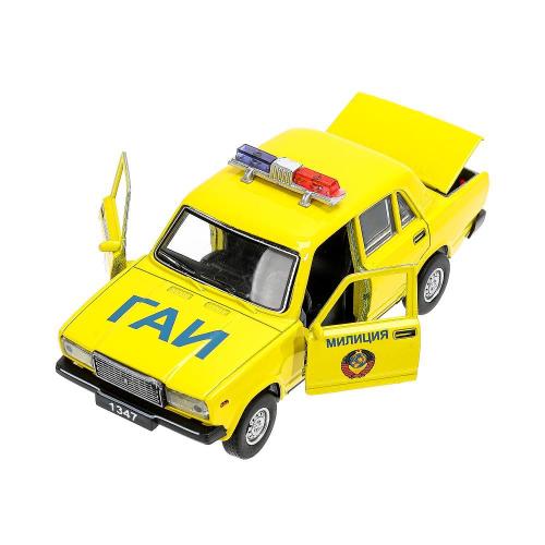 Металлическая машинка ВАЗ-2107 Милиция Технопарк 2107-12SLPOL-YE фото 6