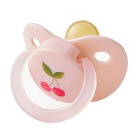 Соска пустышка латексная с колпачком от 0 месяцев Happy Baby 13022 cherry