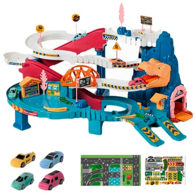 Парковка автотрек многоуровневая Динозавр РыжийКот Y24430014 1