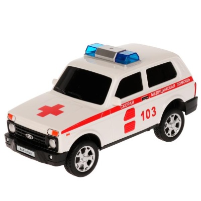 Игрушка Машина Скорая Lada 4x4 Urban Технопарк URBANBLACK-20PLAMB-WH