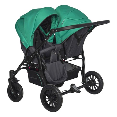 Коляска для двойни 2 в 1 Riko Basic Saxo 01 бирюзовый-чёрный 03