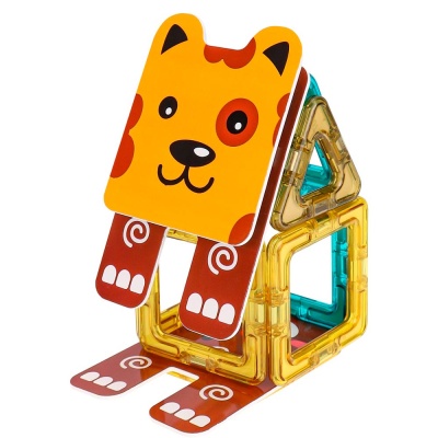 Конструктор магнитный Животные 35 деталей Рыжий кот 2313671 2