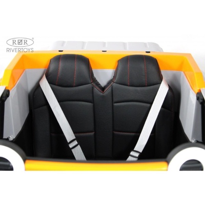 Детский электромобиль RiverToys E007EE серо-оранжевый
