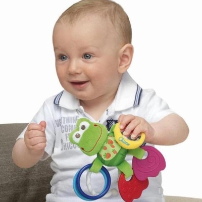 Мягкая погремушка с прорезывателем Лягушонок подвижный Chicco 0906