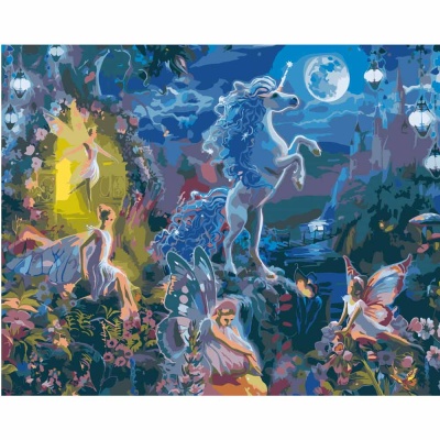 Картина по номерам Феи и Единорог Рыжий кот ХК-6855 1 Картина по номерам Феи и Единорог Рыжий кот ХК-6855 1