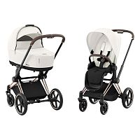 Коляска 2 в 1 Cybex Priam IV Rosegold Off White